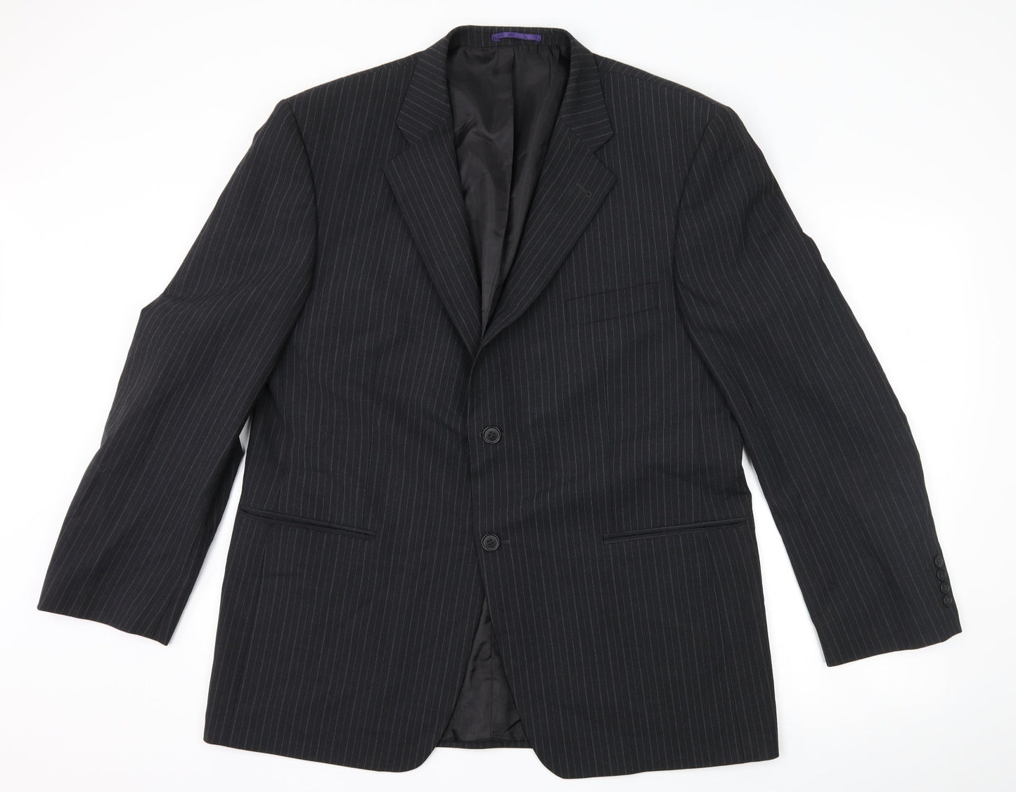 Taylor & Wright Mens Black Striped  Jacket Suit Jacket Size 44