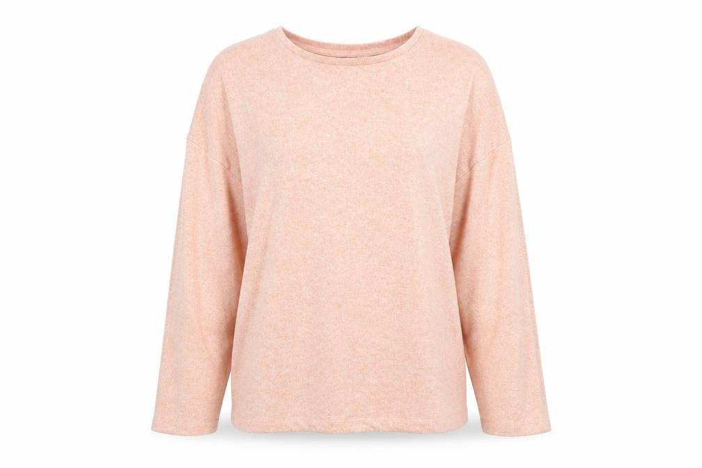 Front view of Nutmeg women’s pink pullover sweatshirt, size UK 12
