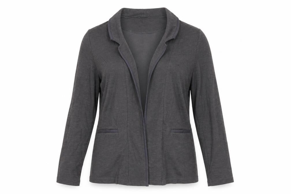 Front view of New Look women’s grey jersey jacket, size UK 10