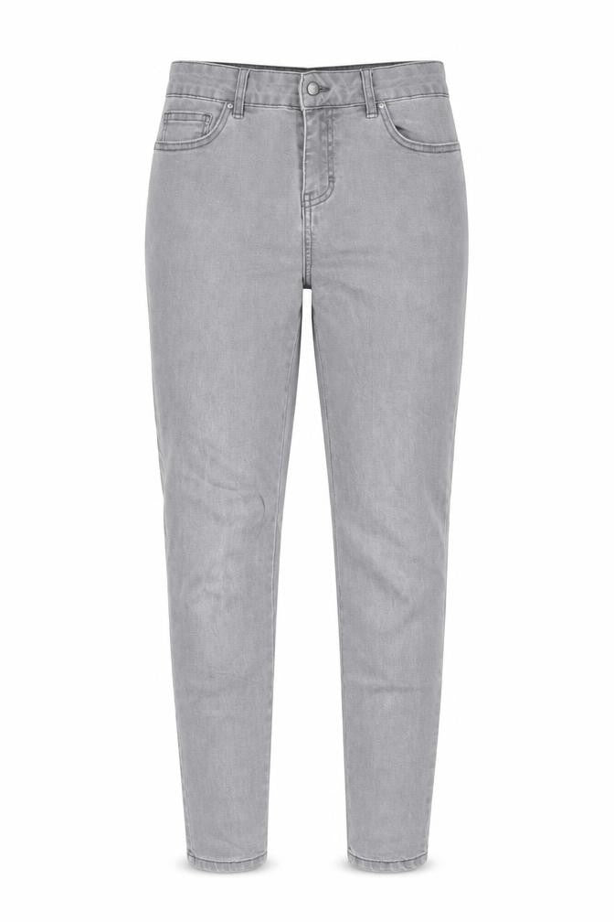 Front view of Tu women’s grey denim mom jeans, size UK 8, 28-inch leg