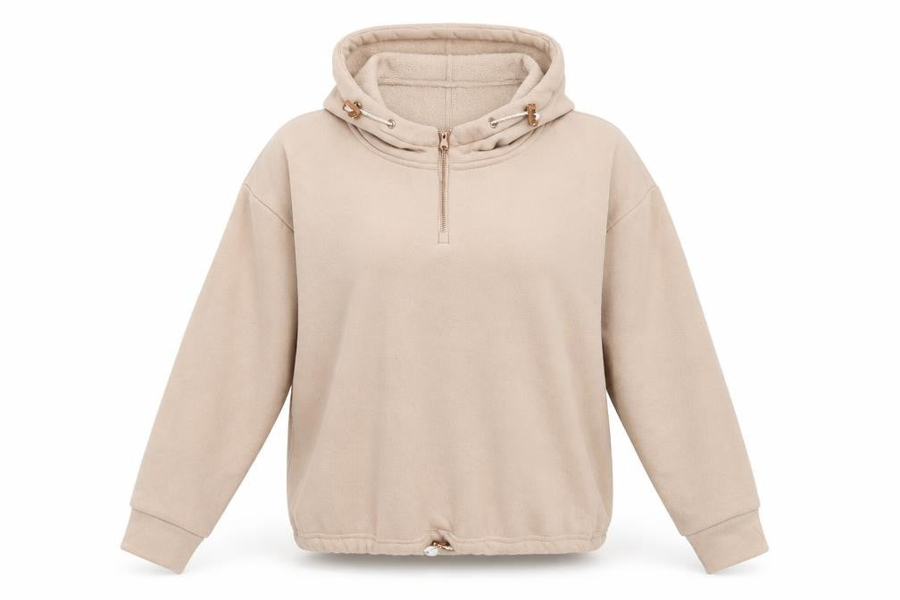 Front view of George women’s beige pullover hoodie, size S