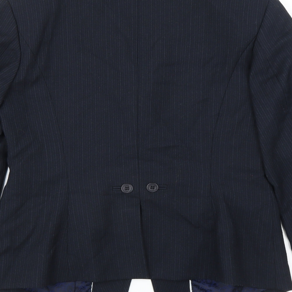 NEXT Womens Blue Striped  Jacket Suit Jacket Size 12