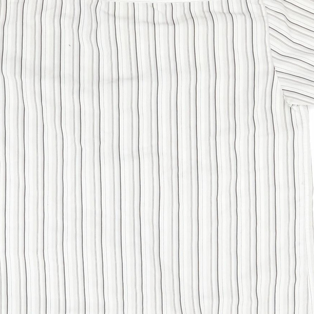 Ceader wood state Mens White Striped   Button-Up Size M
