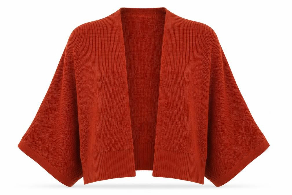 Front view of Preworn women’s orange wrap jumper one size