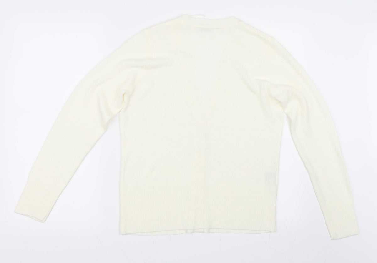 Back view of Matalan women’s ivory cardigan jumper, size UK 12