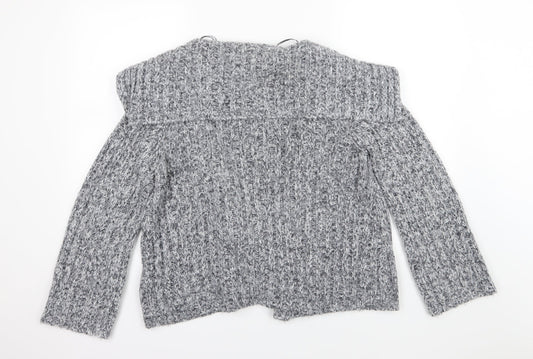 BHS Womens Grey  Knit Cardigan Jumper Size 16