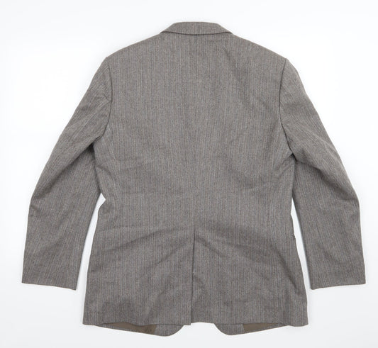 Preworn Mens Brown Herringbone  Jacket Suit Jacket Size 40