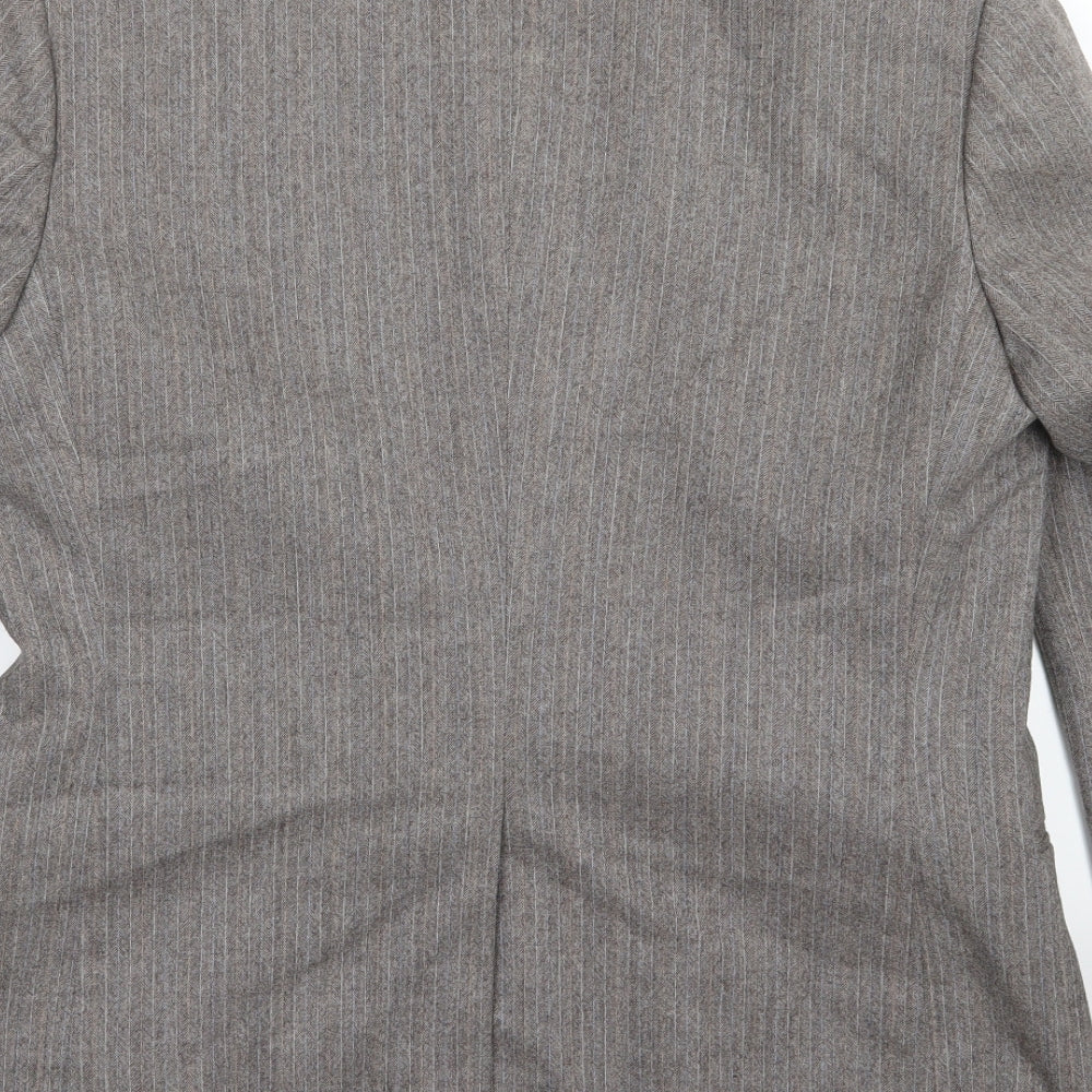 Preworn Mens Brown Herringbone  Jacket Suit Jacket Size 40
