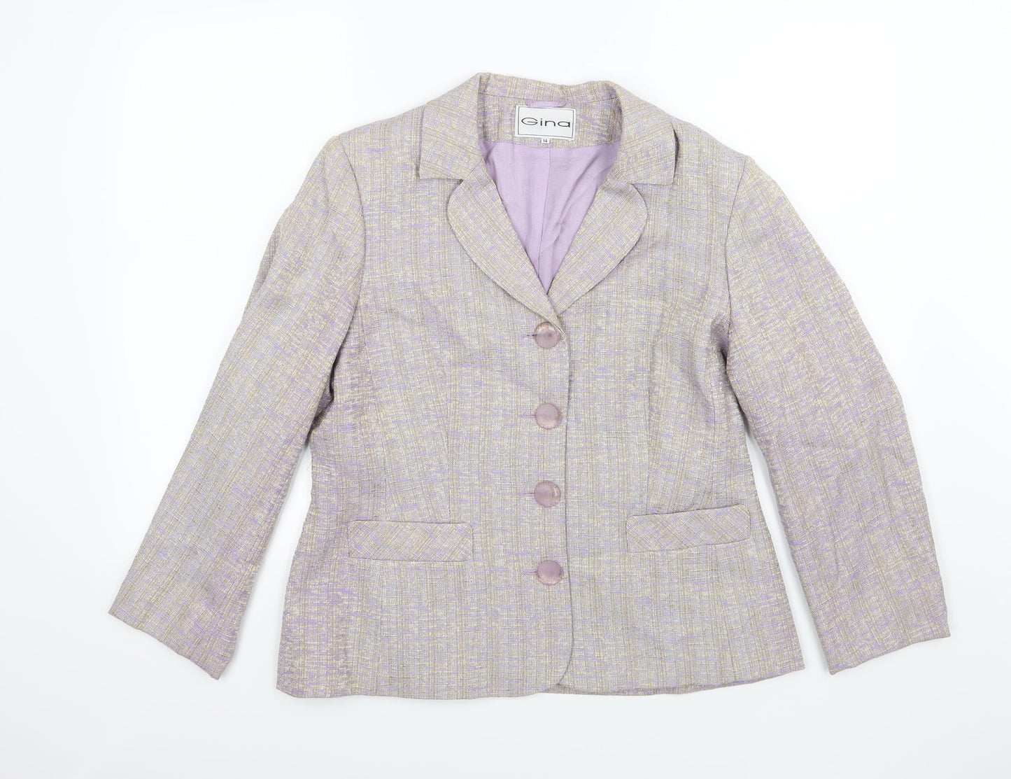 Gina Womens Purple  Rayon Jacket  Size 14