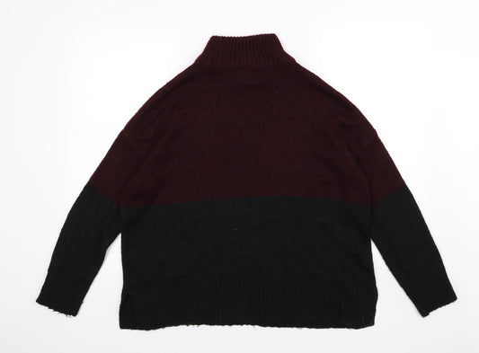 New Look Womens Black Striped Knit Pullover Jumper Size L