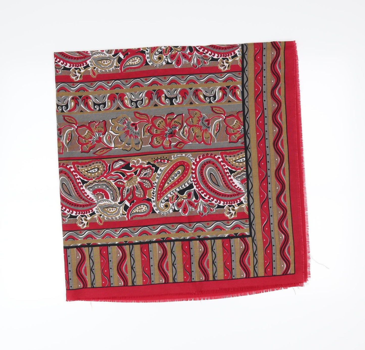 Preworn Womens Red Floral   Scarf