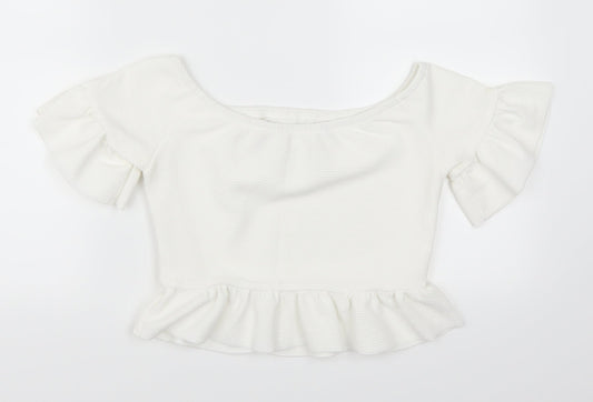 Preworn Womens White   Cropped Blouse Size S