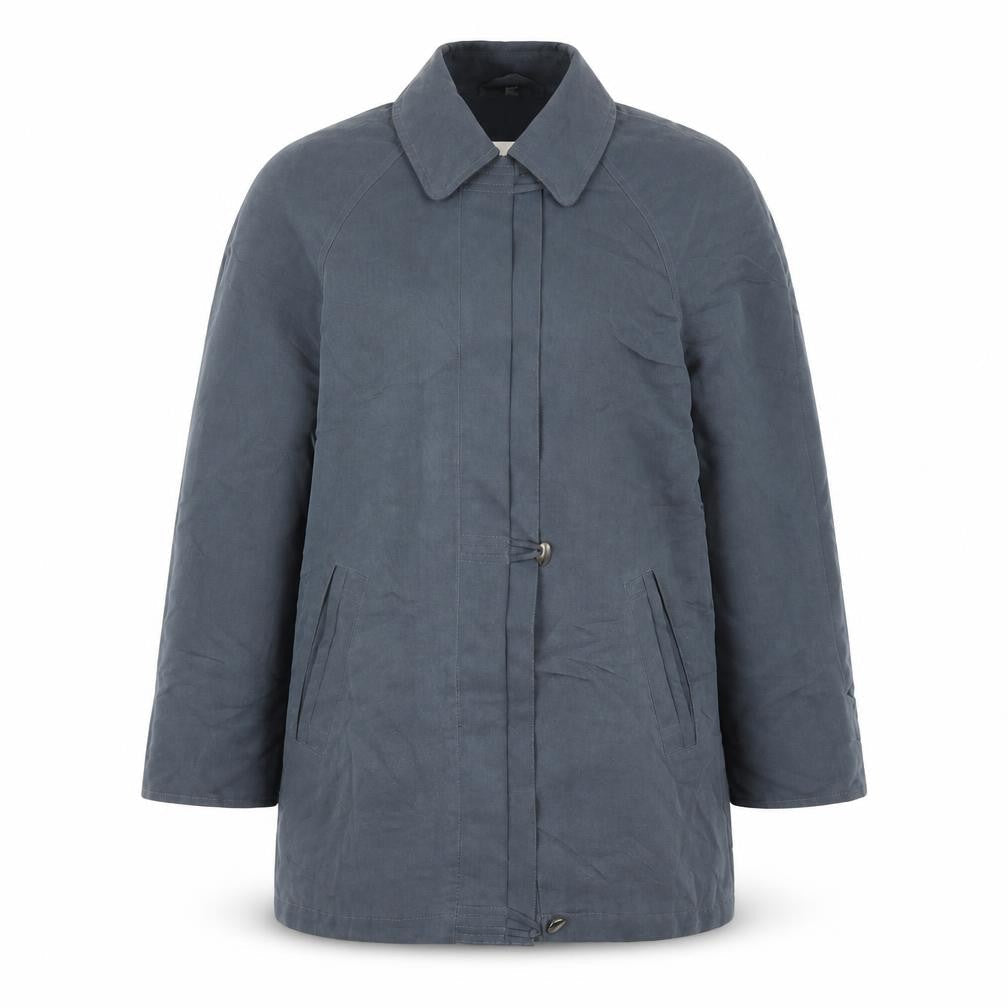 Front view of Marshall women’s blue overcoat coat, size S