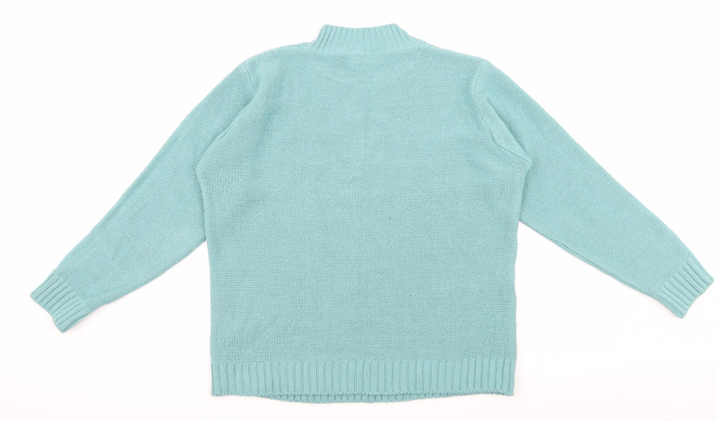 Afibel Womens Blue  Knit Pullover Jumper Size 14