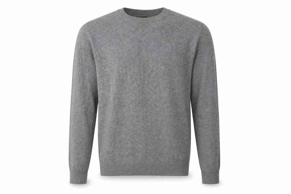 Front view of New Look men’s grey knit jumper, size L