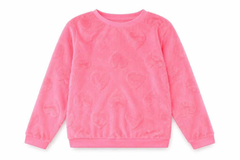 Front view of H&M girls’ pink top pyjama top, size 12-13, years