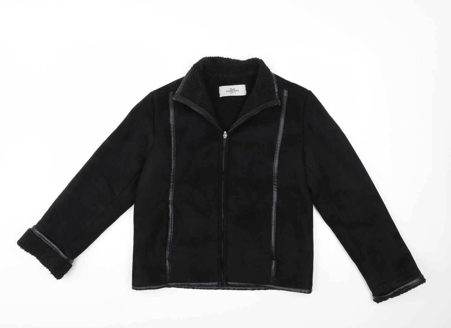 Style Collection Womens Black   Jacket Coat Size 12