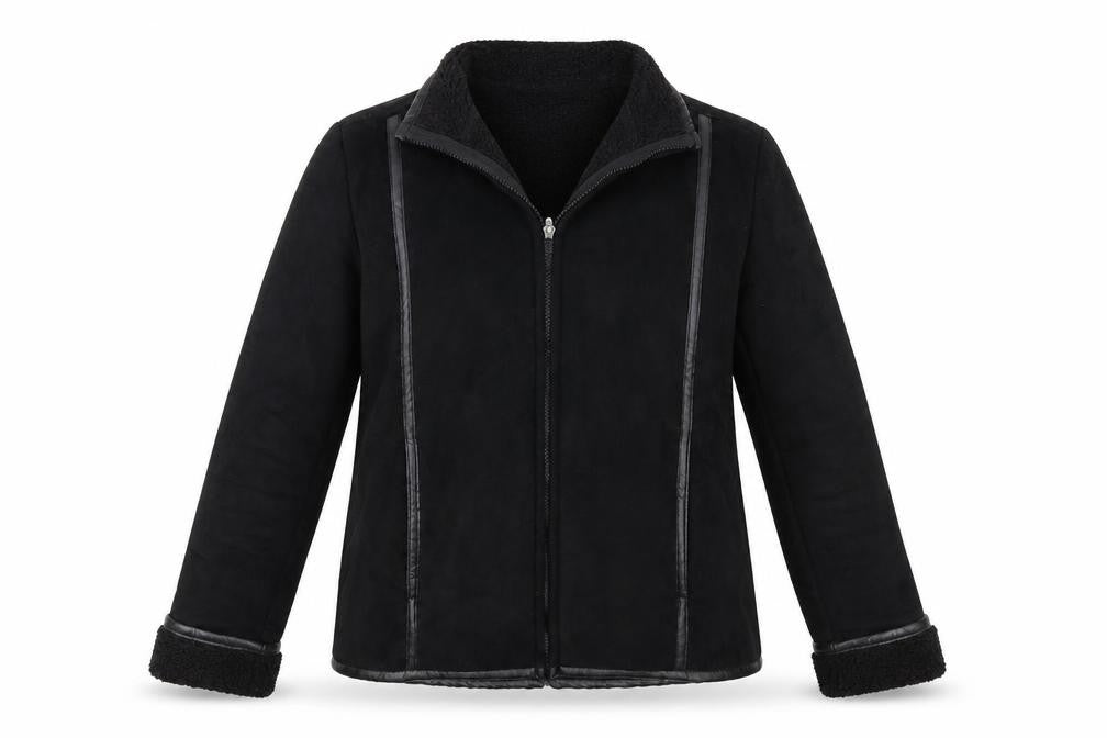Front view of Style Collection women’s black jacket coat, size UK 12