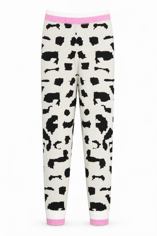 EMMA & ASHLEY Womens Beige Animal Print Knit Trousers  Size M L29 in