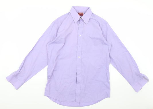 Additional front view of Burton men’s purple button-up, size 15