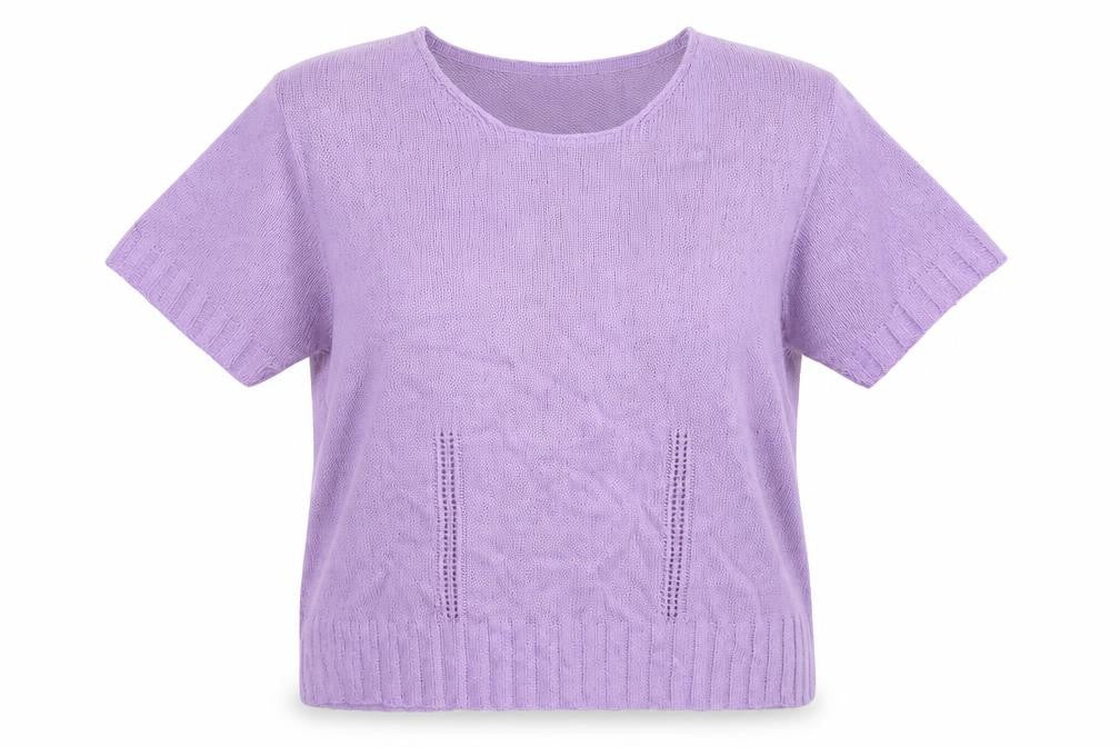 Front view of Berkertex women’s purple knit jumper, size UK 16