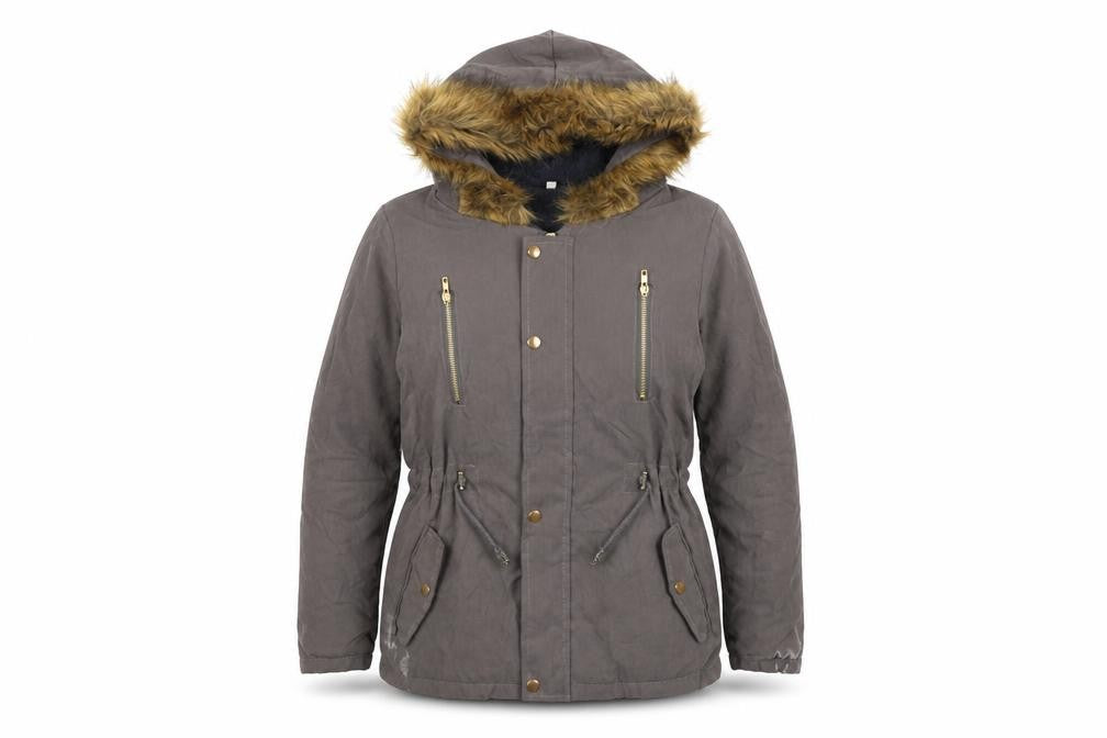 Front view of Preworn women’s grey jacket, size M