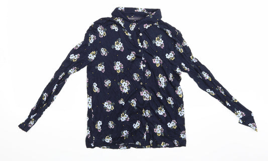 Marks and Spencer Womens Blue Floral  Basic Blouse Size 10