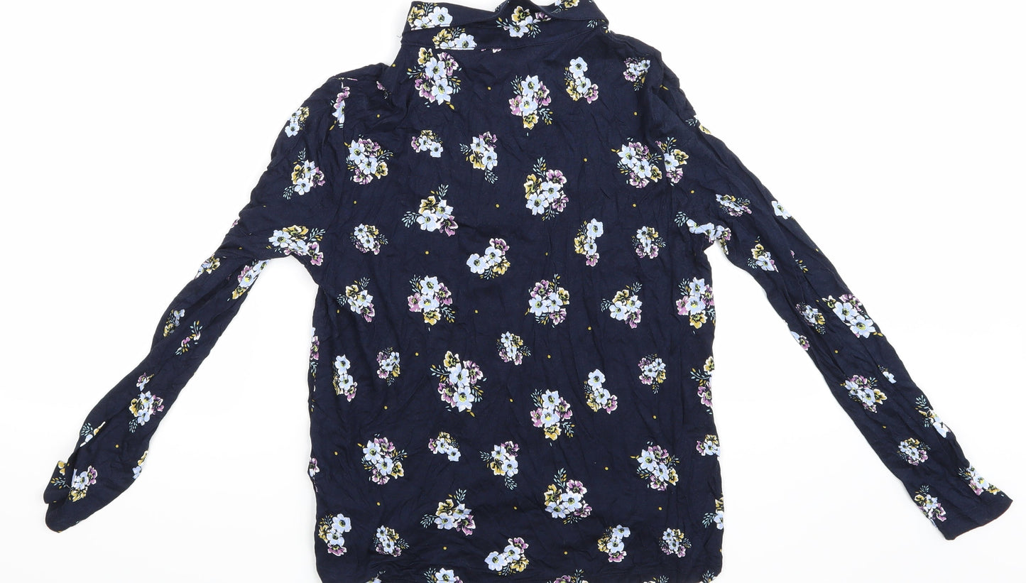 Marks and Spencer Womens Blue Floral  Basic Blouse Size 10