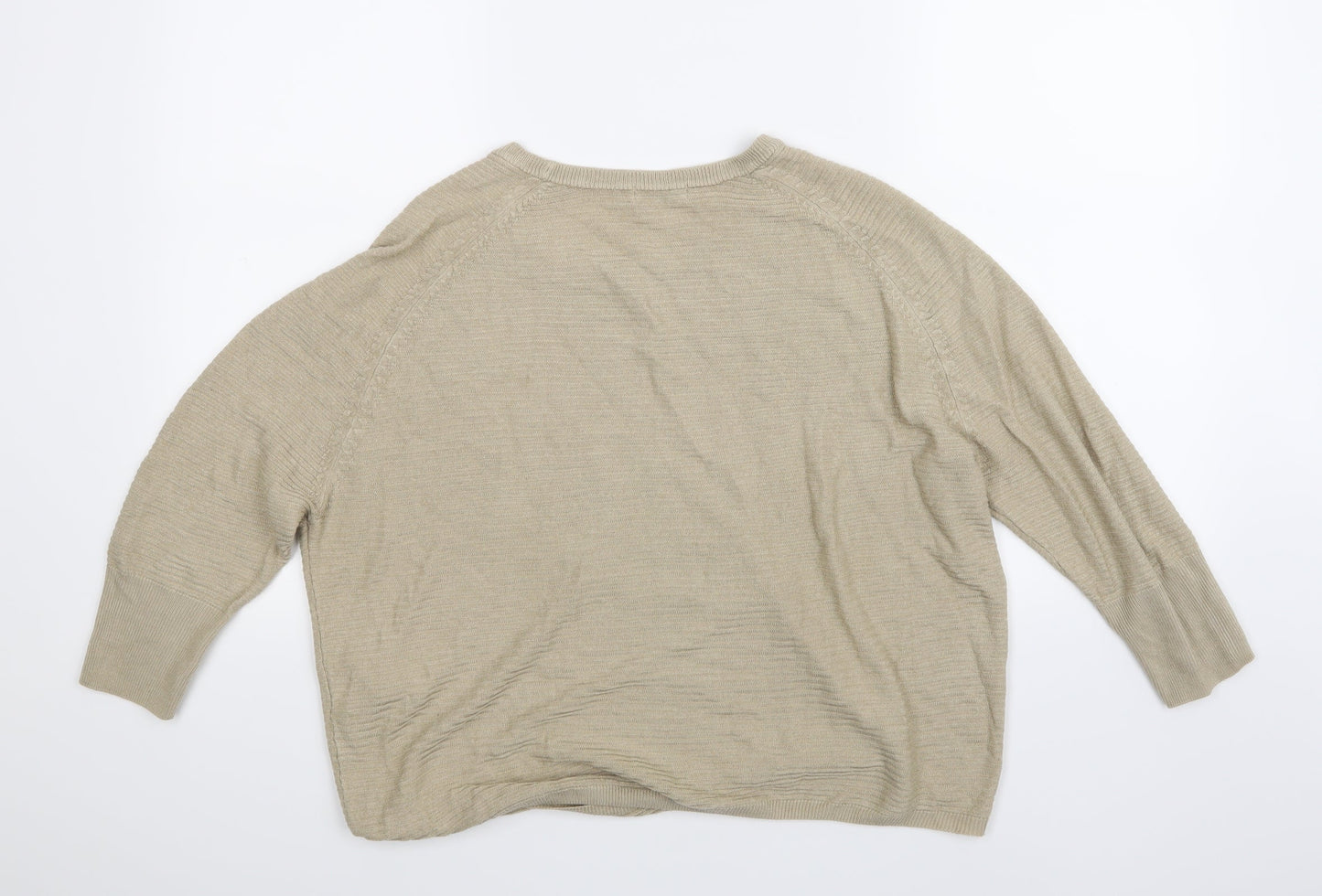 Jaqueline deYong Womens Beige Striped  Pullover Jumper Size 6