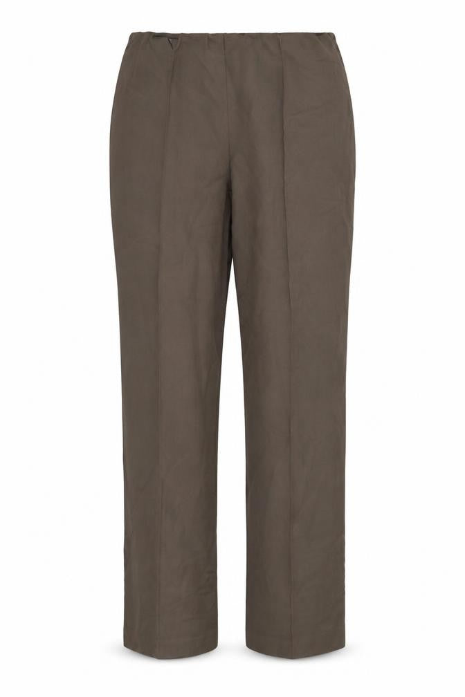Front view of Bonmarché women’s green dress pants trousers, size UK 14, 25-inch leg