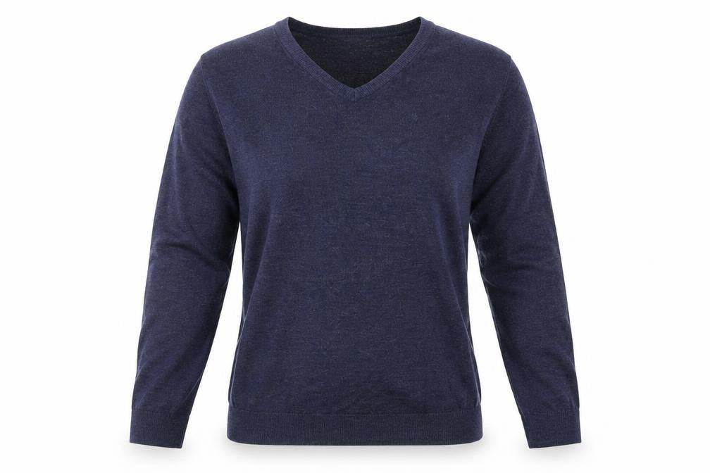 Front view of Debenhams women’s blue pullover sweatshirt, size L