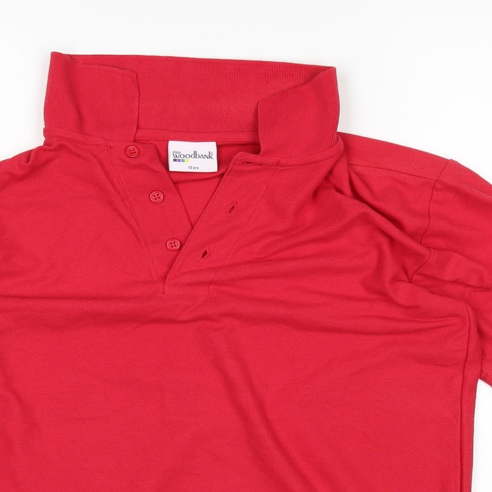 woodbank Boys Red   Basic Polo Size 13 Years