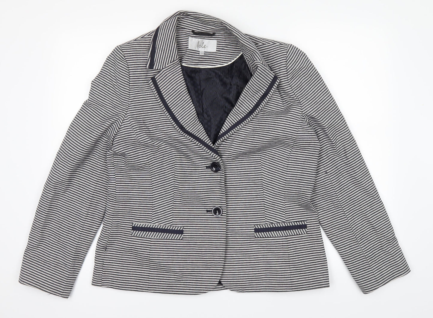 isle Womens White Striped  Jacket  Size 14