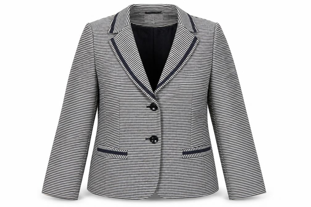 isle Womens White Striped  Jacket  Size 14