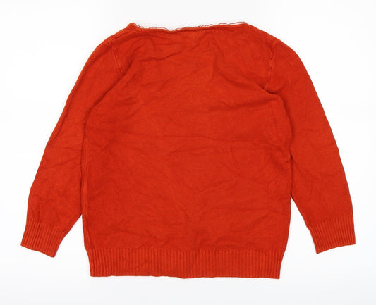 Made in Italy Womens Orange   Basic T-Shirt Size 12