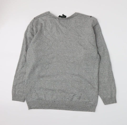 Greenwoods Mens Grey  Knit Pullover Jumper Size M