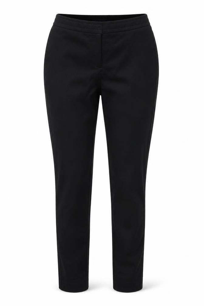 Front view of Marks & Spencer women’s black trousers, size UK 10, 28-inch leg