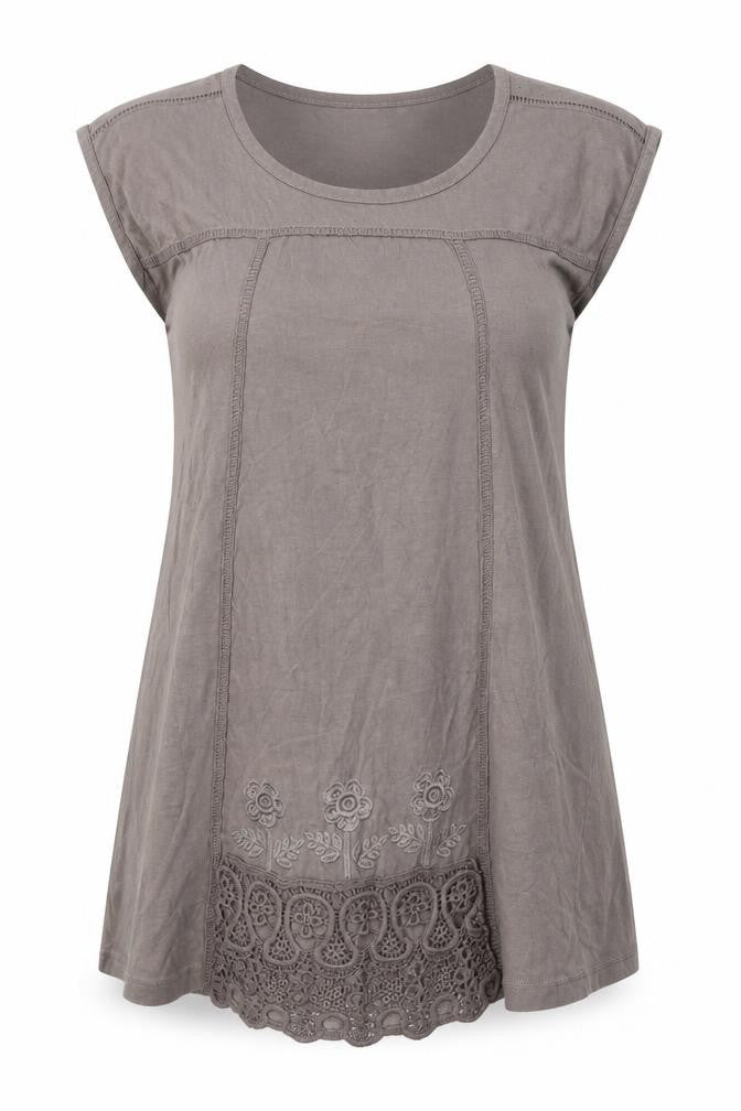 Front view of b.young women’s grey a-line, size L
