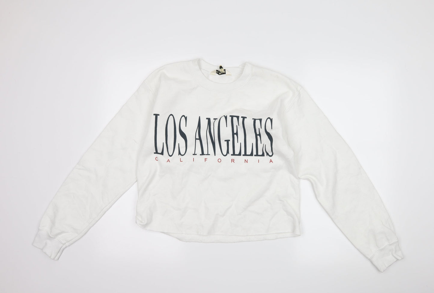 Miss Selfridge Womens White   Pullover Sweatshirt Size S  - slogan
