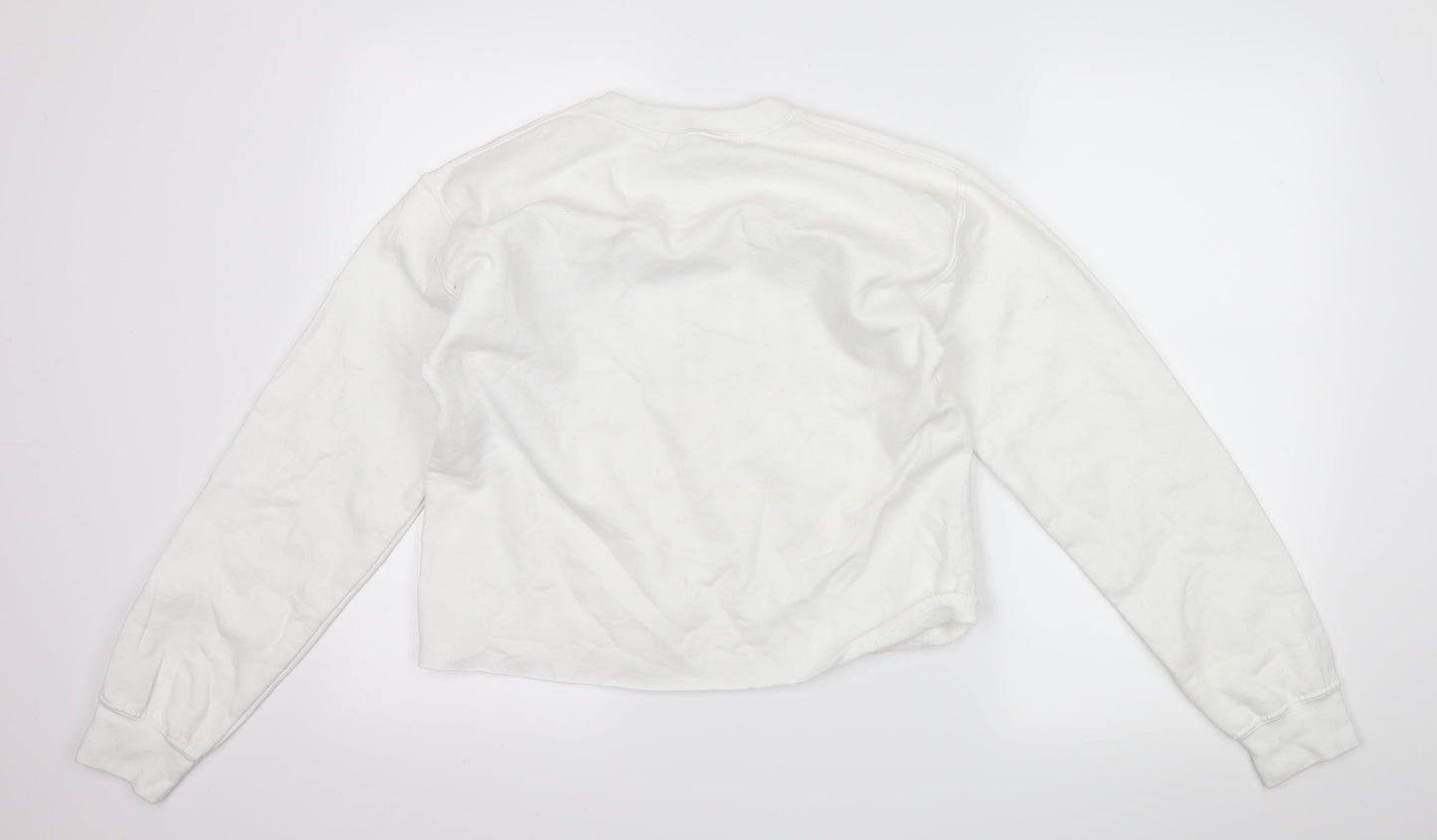 Miss Selfridge Womens White   Pullover Sweatshirt Size S  - slogan