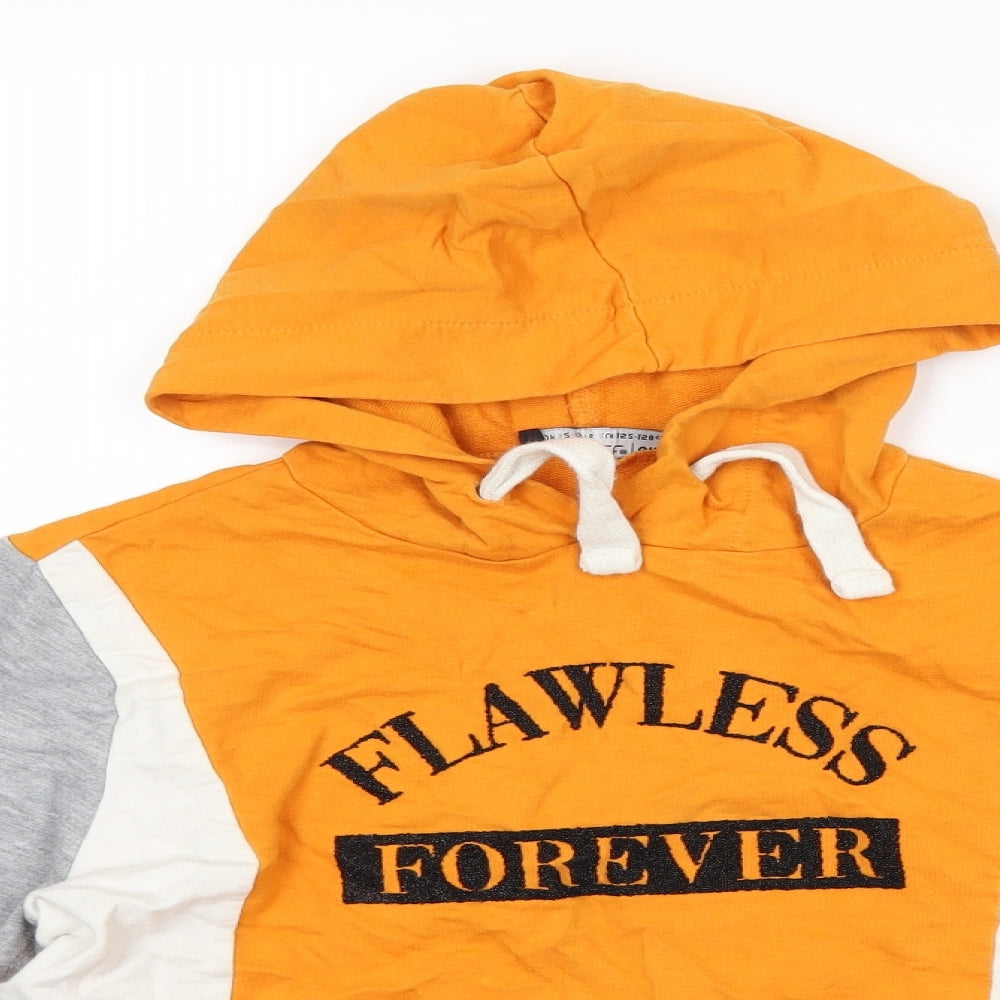 Select Girls Orange   Pullover Hoodie Size 12-13 Years  - slogan