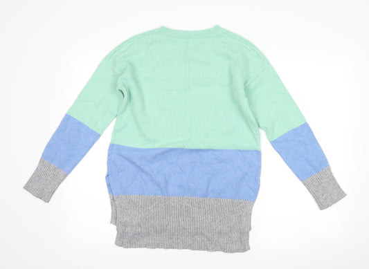 Oasis Womens Blue Striped  Pullover Jumper Size XS