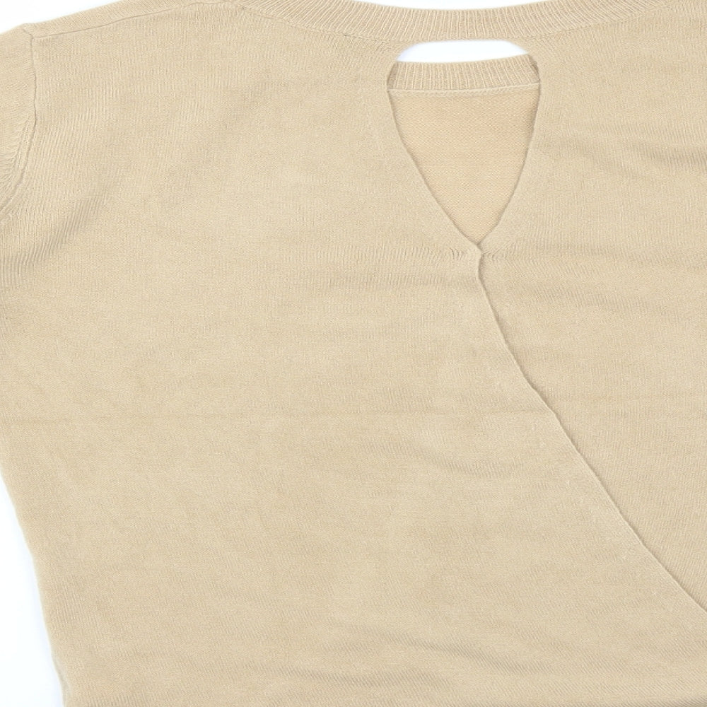 Dorothy Perkins Womens Beige   Pullover Jumper Size 8