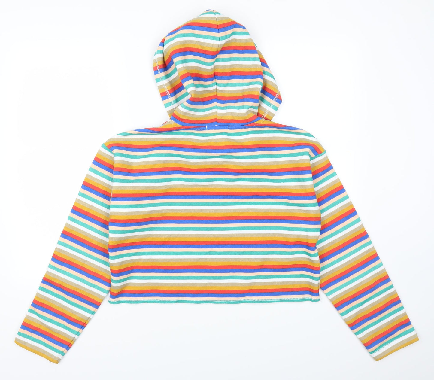 FOREVER 21 Womens Multicoloured Striped  Pullover Hoodie Size S