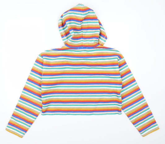 FOREVER 21 Womens Multicoloured Striped  Pullover Hoodie Size S