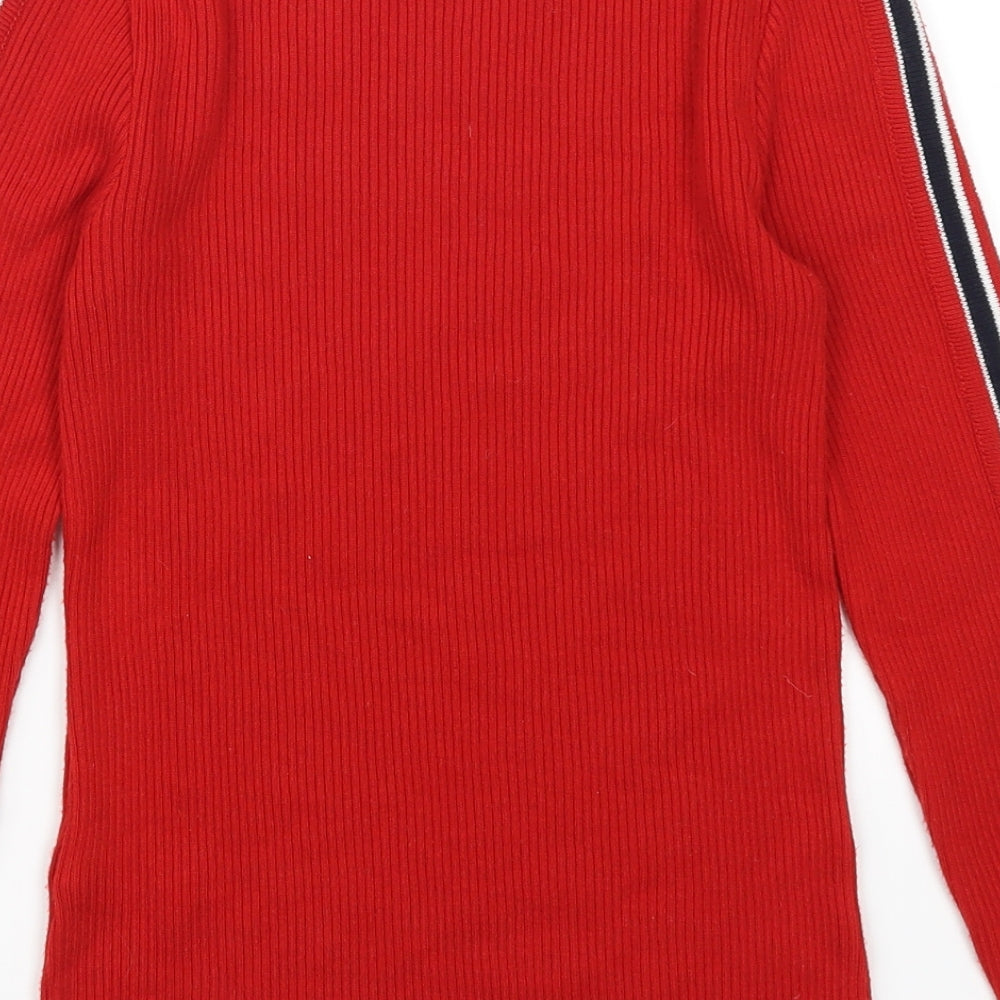 Cooperative Womens Red Striped  Pullover Jumper Size XS