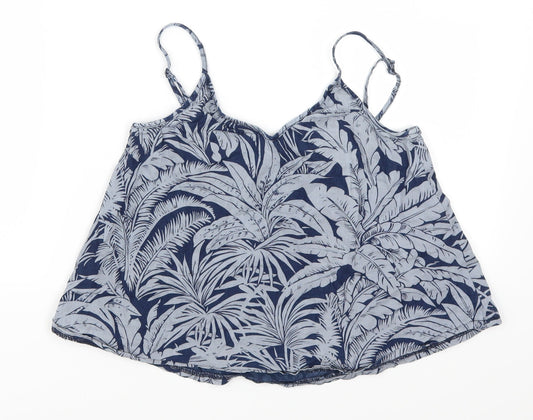 Topshop Womens Blue Floral  Basic Tank Size S