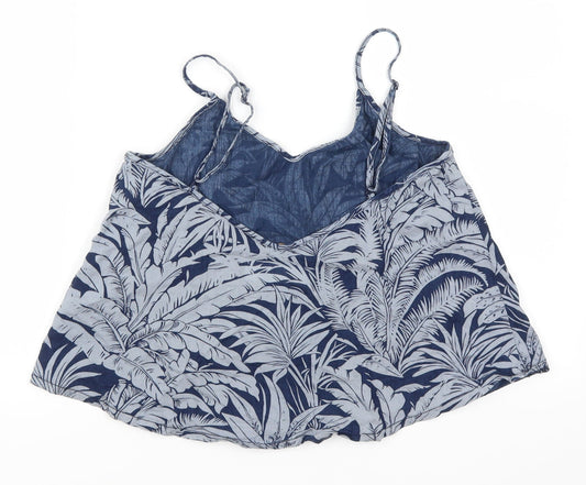 Topshop Womens Blue Floral  Basic Tank Size S