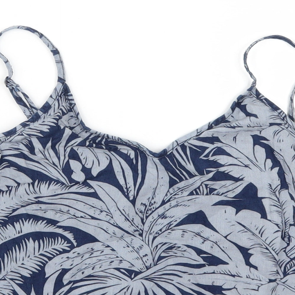 Topshop Womens Blue Floral  Basic Tank Size S