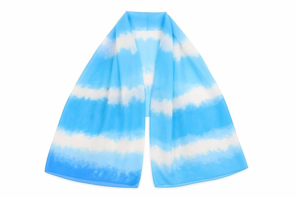 Front view of Preworn women’s blue shawl/wrap